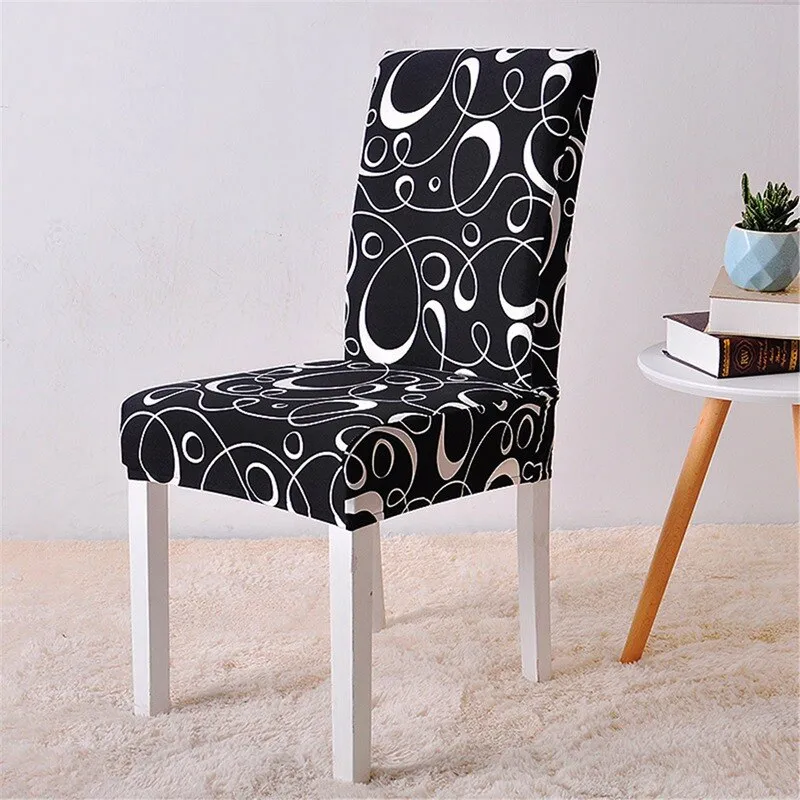 Dining Chair Cover Spandex Elastic Pastoral Print Modern Slipcovers -1/2/4/6PCS