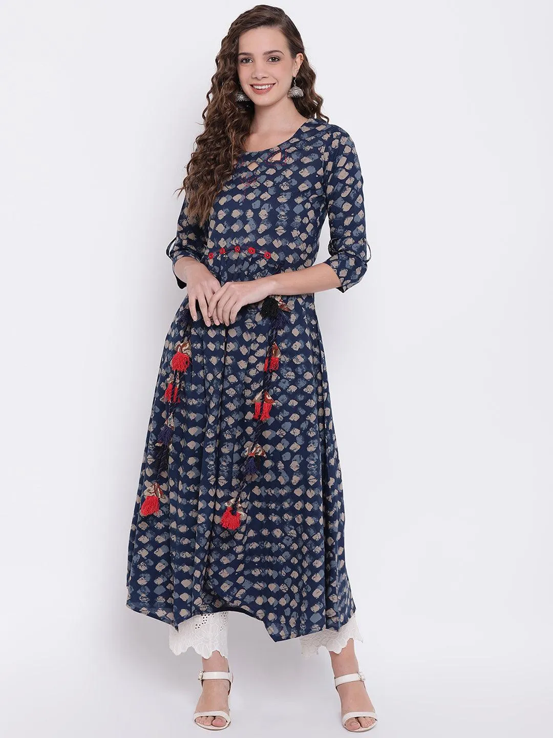 Divena Indigo A Line Cotton Kurta