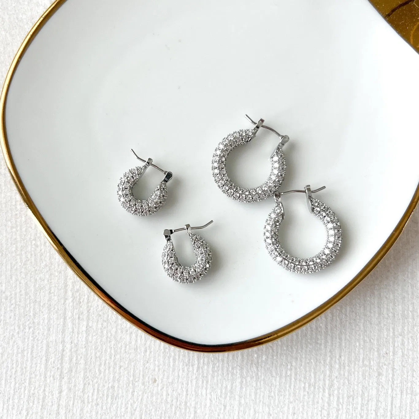 Ella Crystal Studded Hoop Earrings