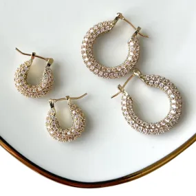 Ella Crystal Studded Hoop Earrings