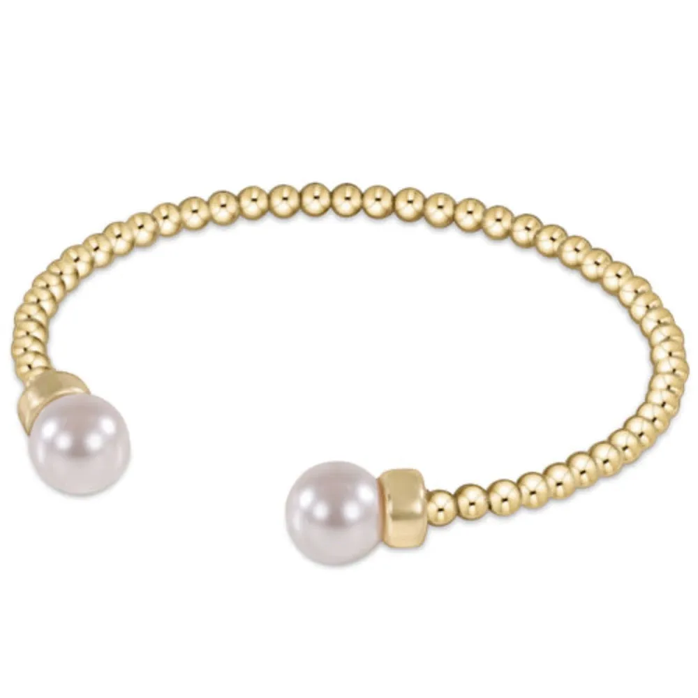 ENewton 3mm Pearl Bead Cuff Bracelet