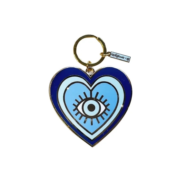 Evil Eye Heart Keychain