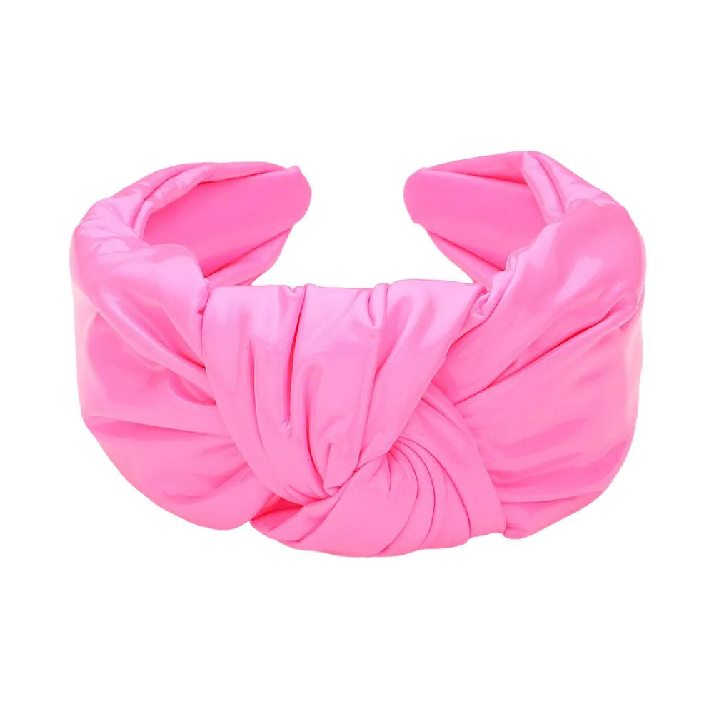 Faux Shiny Leather Knot Headband