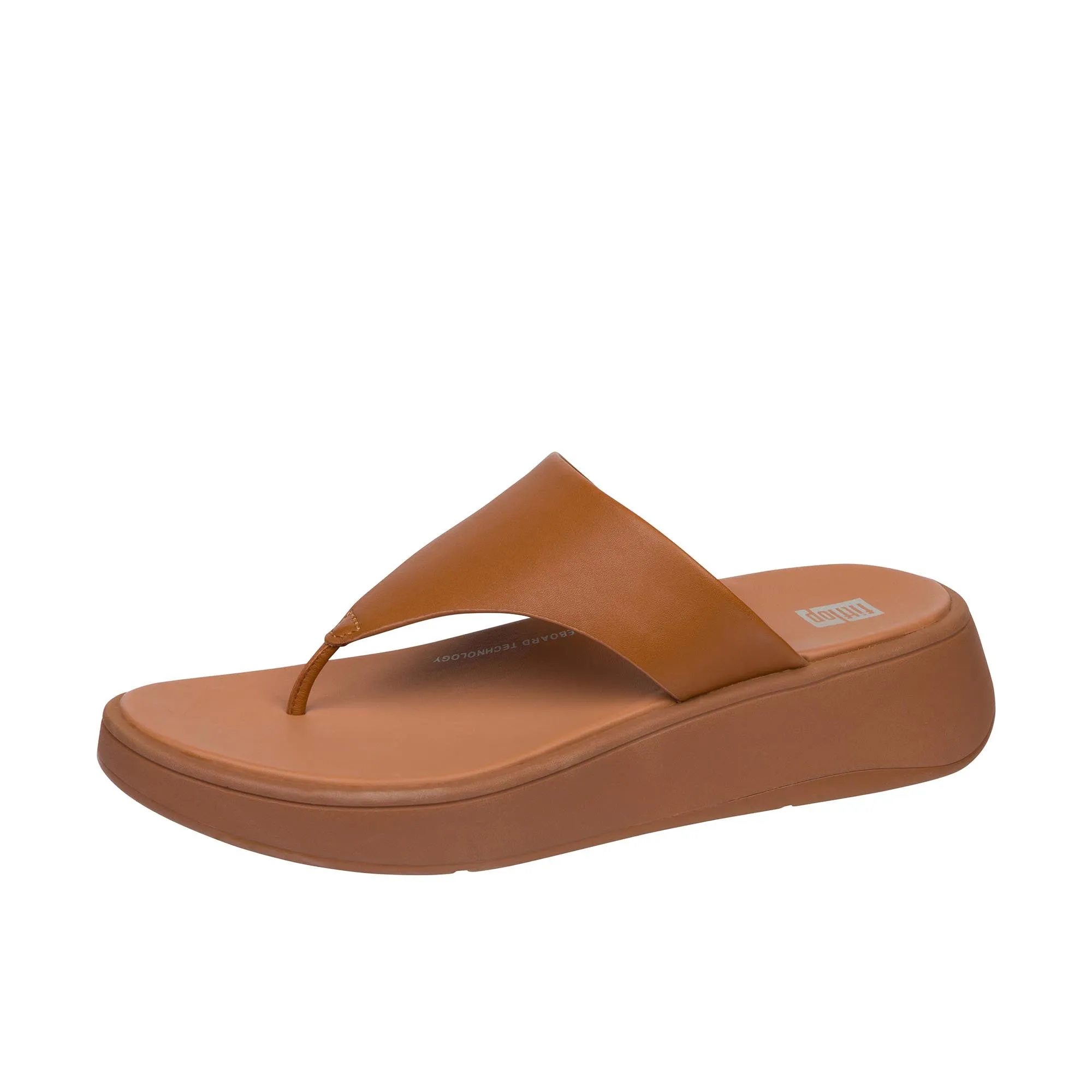 FitFlop Womens F-Mode Leather Toe Post Sandals Light Tan