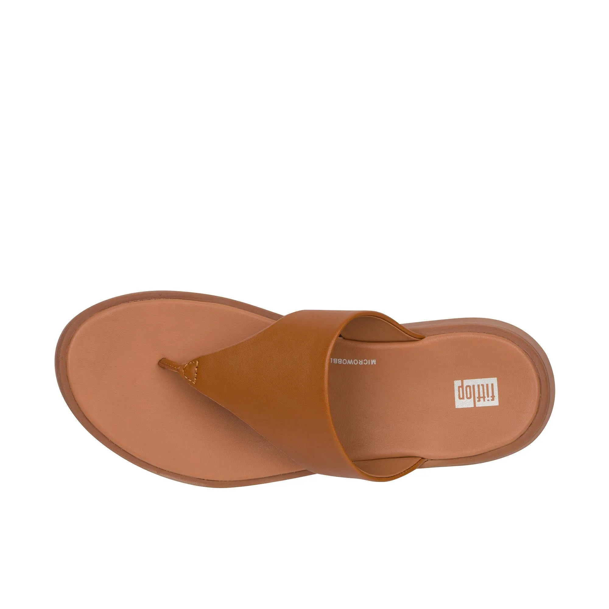 FitFlop Womens F-Mode Leather Toe Post Sandals Light Tan