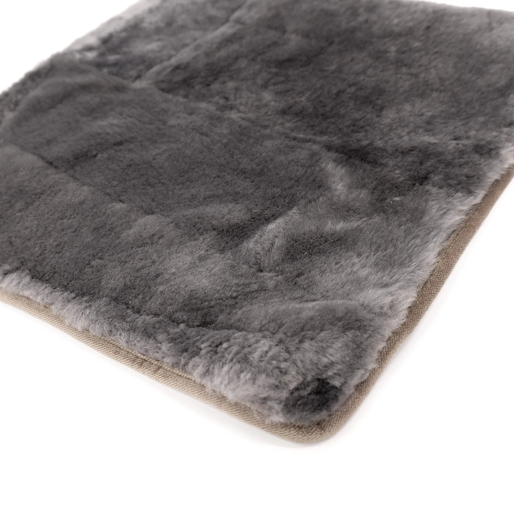 Flint Grey Square Sheepskin Mats - Australian Merino Sheepskin Seat Mats (47 x 47cm)