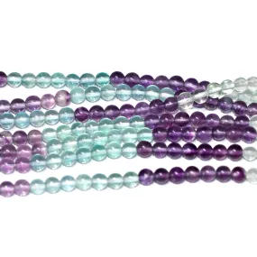 Fluorite Banded 4mm Round - 8-Inch