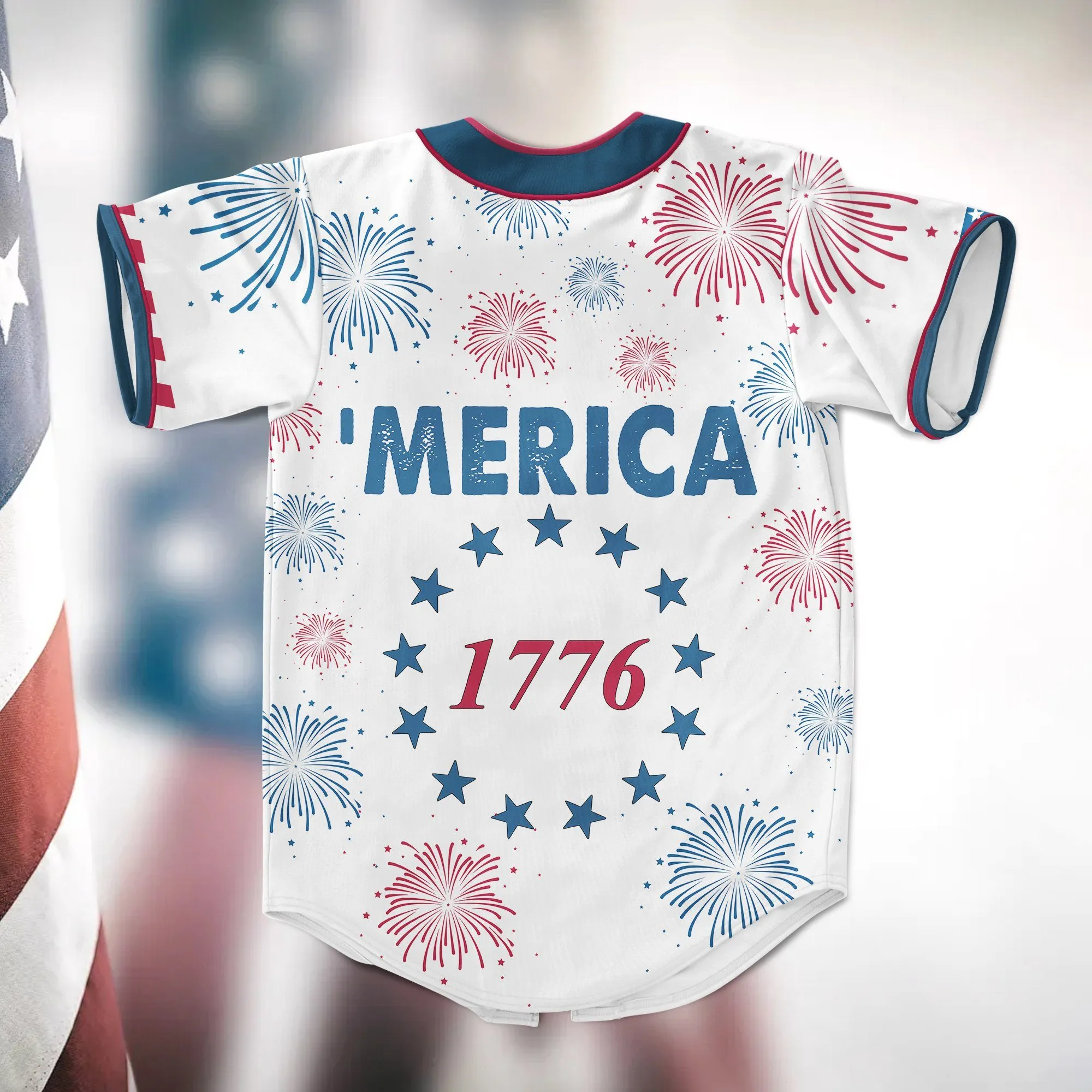 Gearhuman 3D 1776 Patriotic USA Custom Jersey Shirt