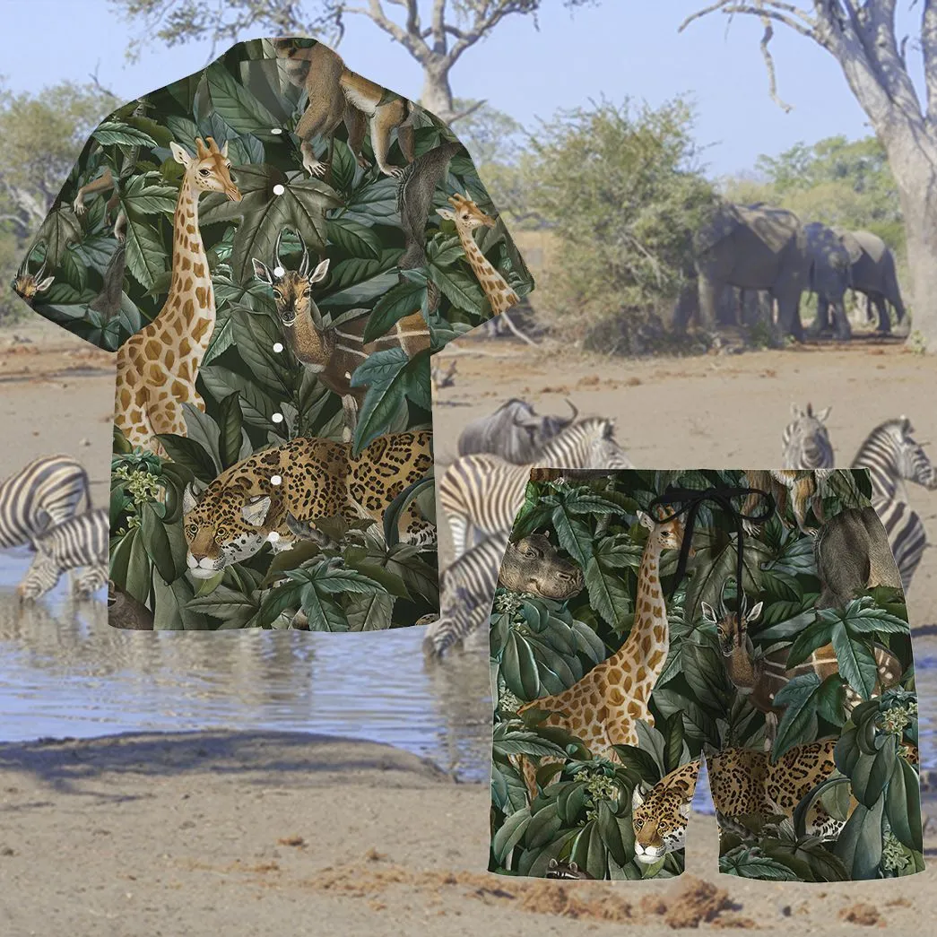 Gearhuman 3D African Wild Animal Hawaii Shirt