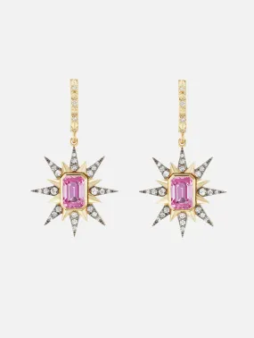 Genevieve Pink Sapphire Starburst Earrings