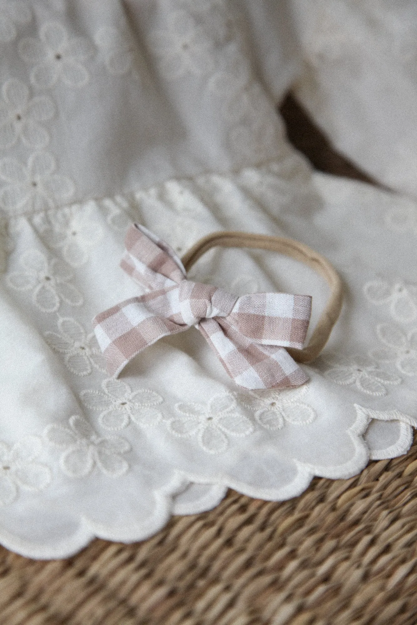 Gingham Cotton Bow Headband (2 colours)