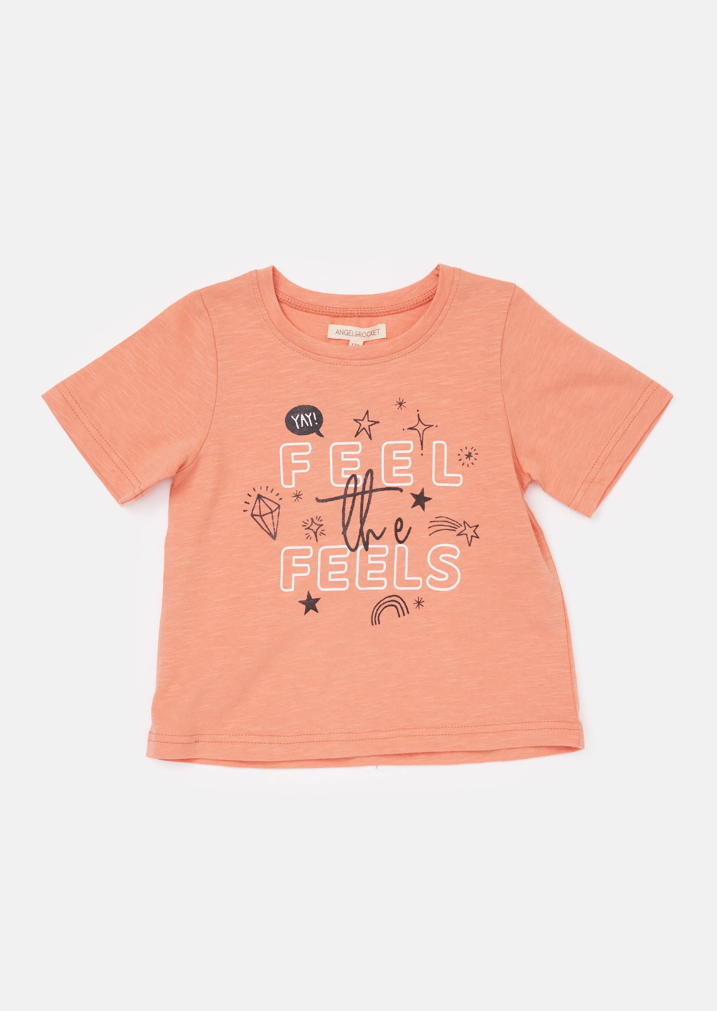 Girls Printed Cotton Pink T-Shirt