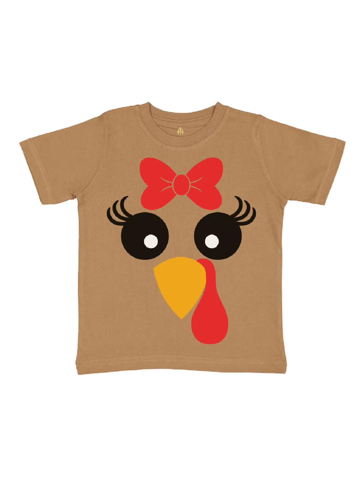 Girly Turkey Face Kids Thanksgiving Shirt