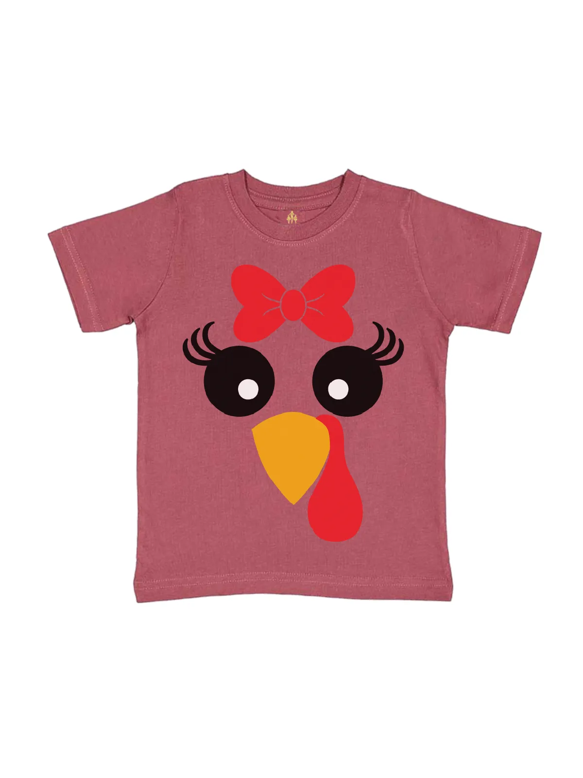 Girly Turkey Face Kids Thanksgiving Shirt