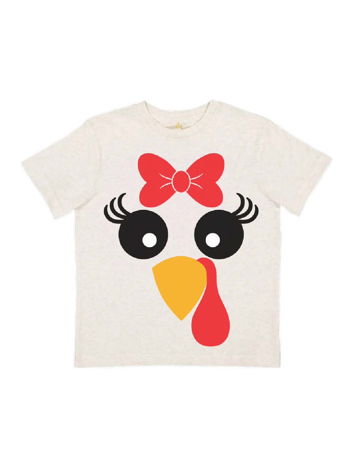 Girly Turkey Face Kids Thanksgiving Shirt