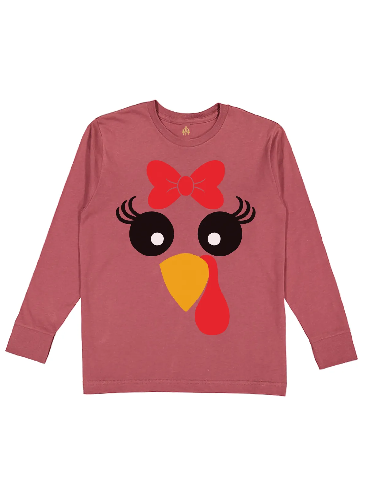 Girly Turkey Face Kids Thanksgiving Shirt