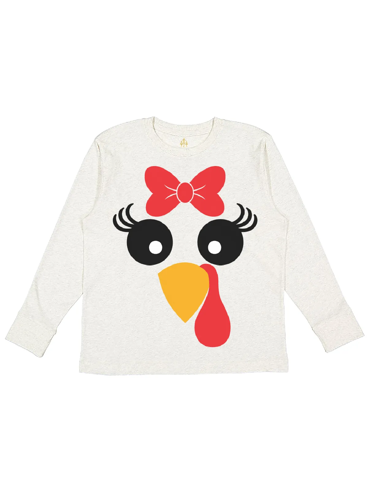 Girly Turkey Face Kids Thanksgiving Shirt