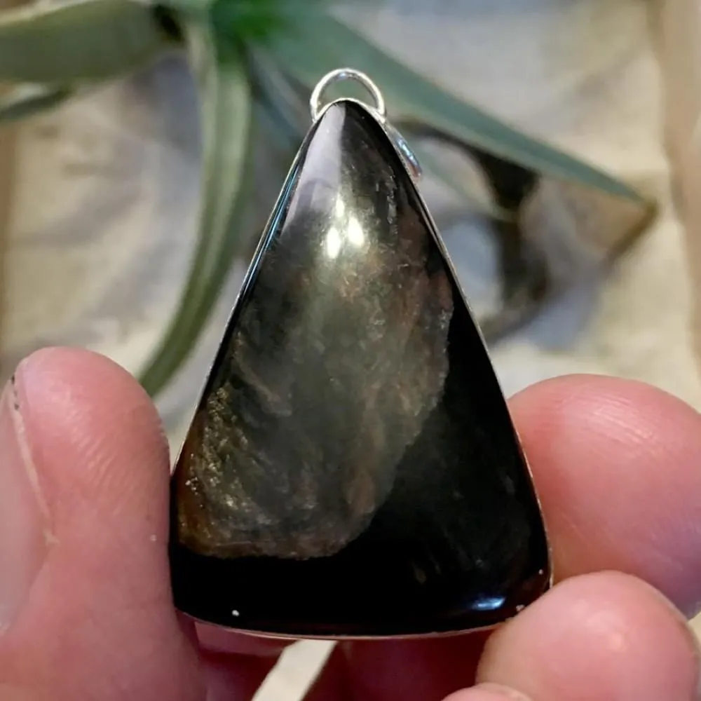 Glass Buttes Fire Pit Obsidian Sterling Silver Pendant