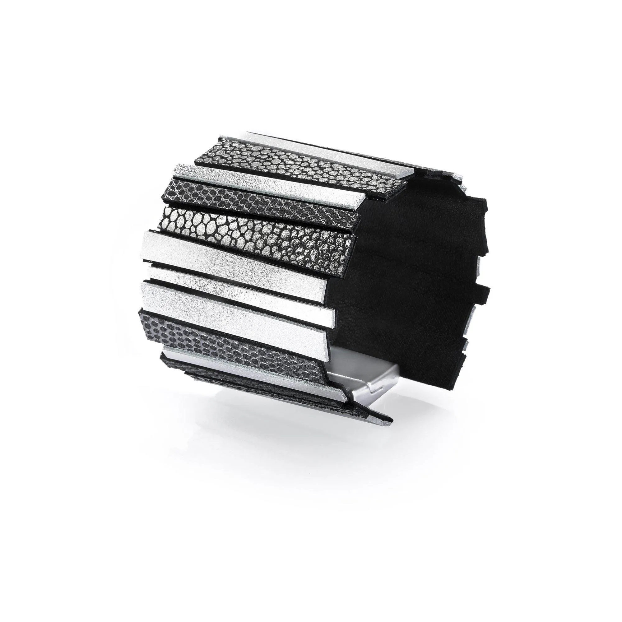 Hellena black and white leather cuff