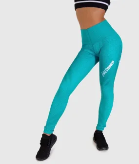 Hex Contour Leggings - Teal