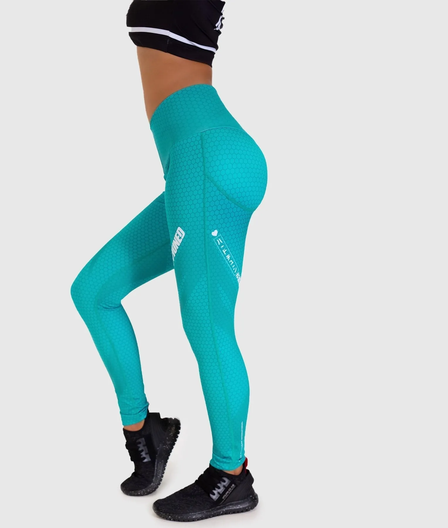 Hex Contour Leggings - Teal