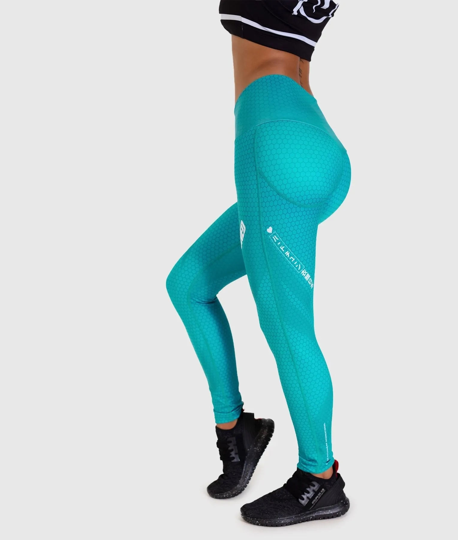 Hex Contour Leggings - Teal