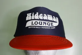 Hideaway Lounge Bonner Mall Ponderay Idaho Vintage 80's Cord Trucker Snapback Adjustable Hat