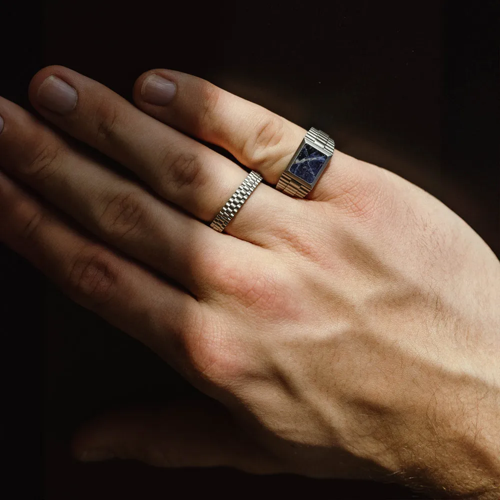 Hudson Gemstone Ring Silver/Sodalite