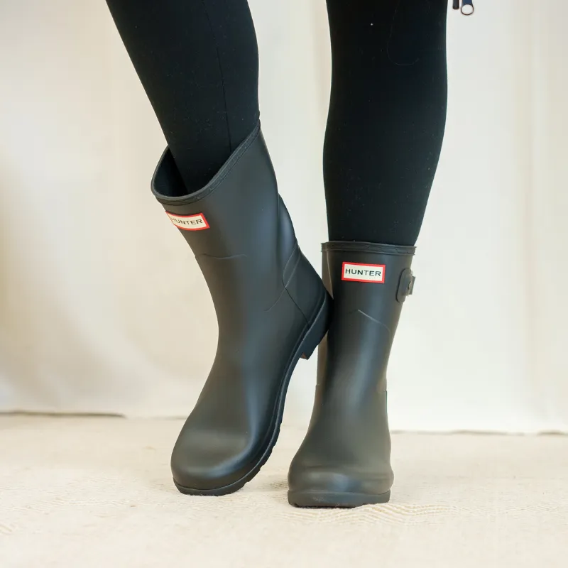 Hunter Womens Original Short Black Boots