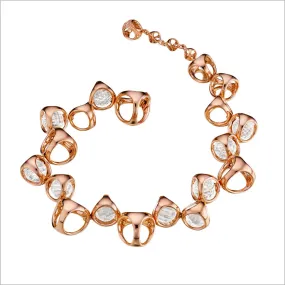 Icona Rock Crystal Bracelet in Sterling Silver plated with 18k Rose Gold