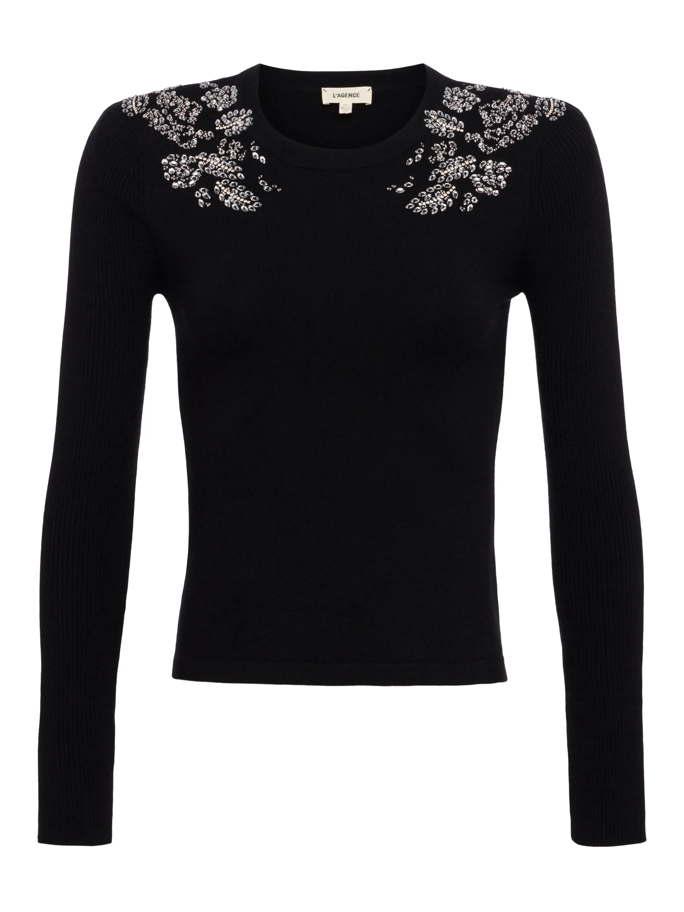 IMAAN CRYSTAL EMBELISHED CREWNECK - L'AGENCE