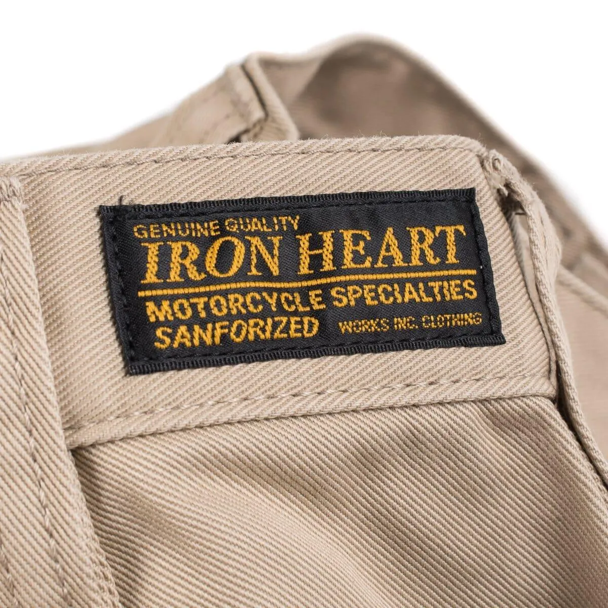 Iron Heart - IH-721 - 9oz Mercerised Selvedge Cotton Slim Tapered Chinos - Khaki