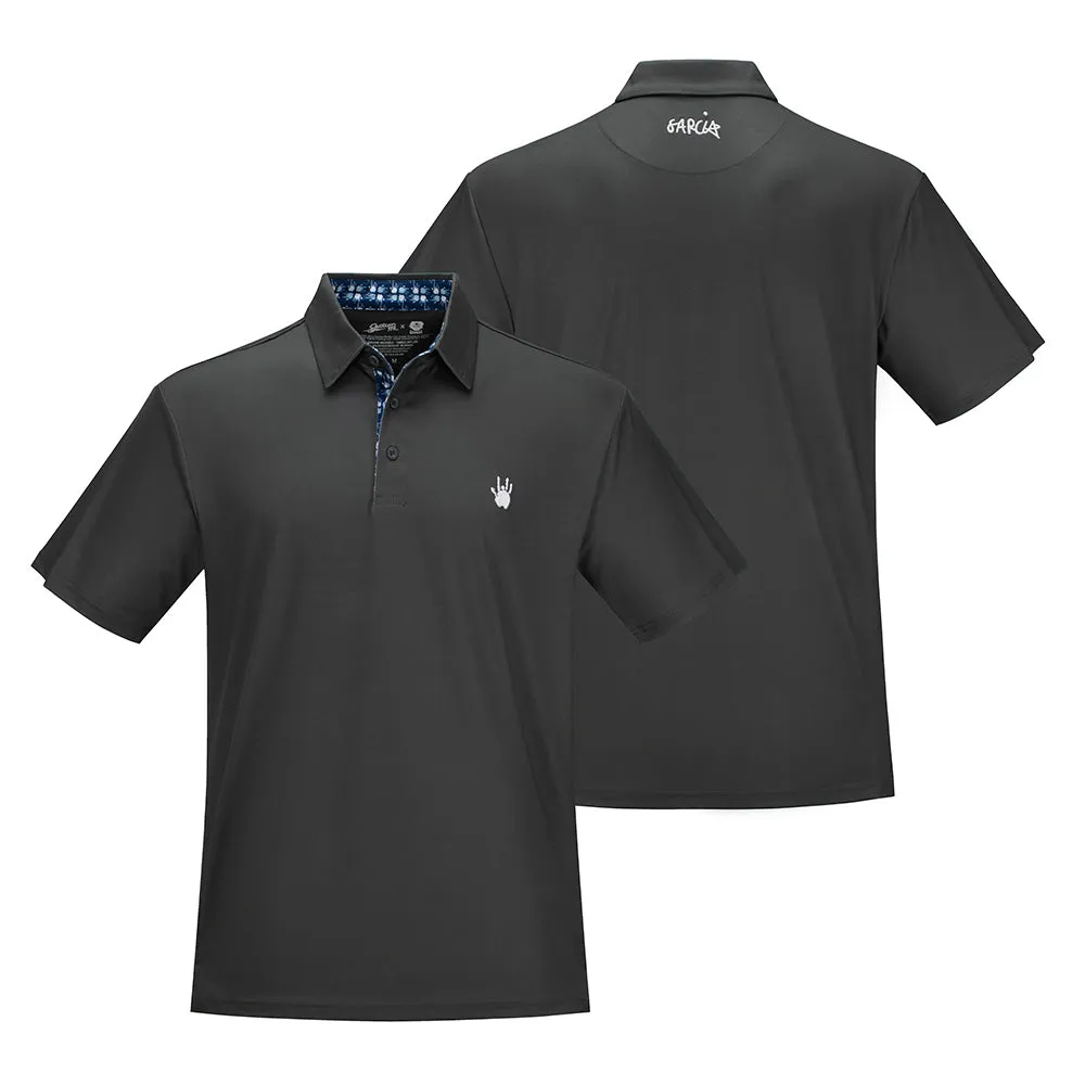 Jerry Garcia | Eco-Friendly Performance Polo | Handprint Grey Polo