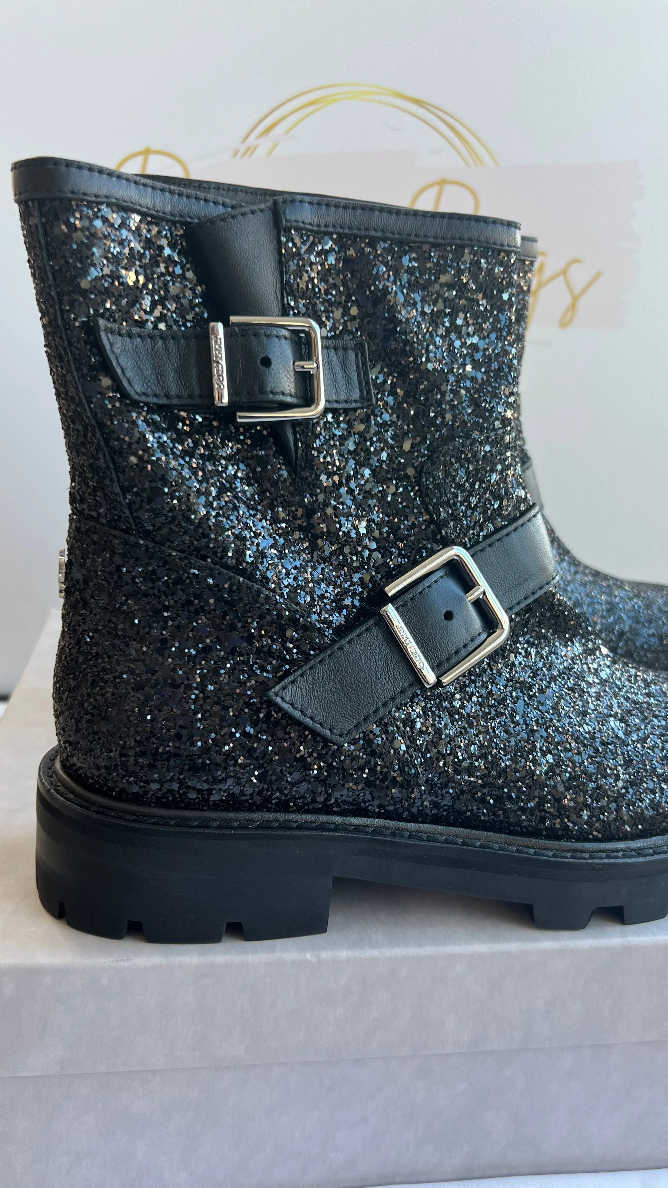 Jimmy Choo Glitter Ankle Boots