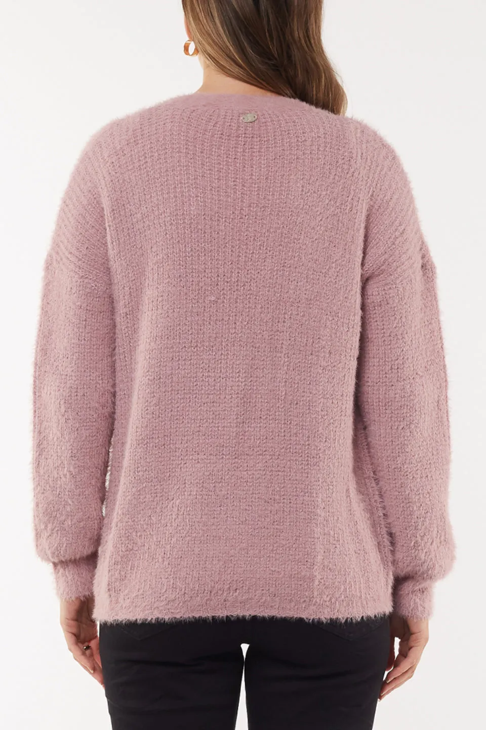 Jocelyn Fluffy Dawn Pink Cardigan