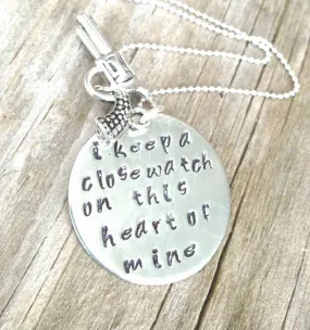 johnny cash necklace, i keep a close watch on this heart of mine, Johnny Cash Necklace, hand stamped necklace, natashaaloha