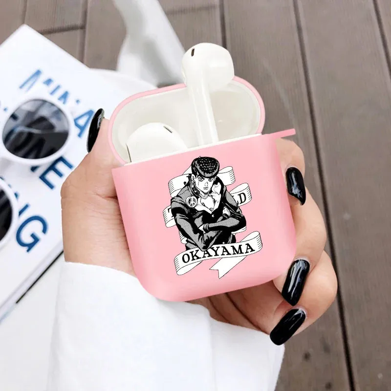 JoJo's Bizarre Adventure Anime Soft Silicone TPU Case for AirPods Pro 1 2 3 Wireless Bluetooth Earphone Box Cover Pink