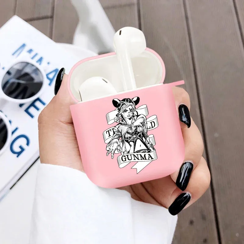 JoJo's Bizarre Adventure Anime Soft Silicone TPU Case for AirPods Pro 1 2 3 Wireless Bluetooth Earphone Box Cover Pink