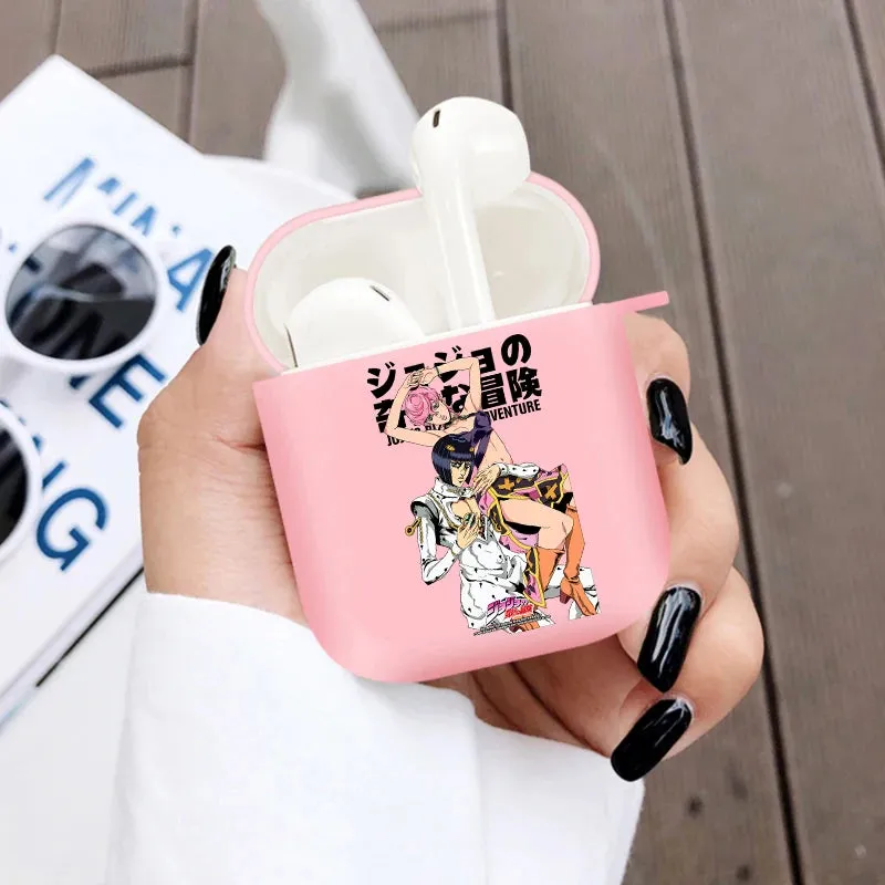 JoJo's Bizarre Adventure Anime Soft Silicone TPU Case for AirPods Pro 1 2 3 Wireless Bluetooth Earphone Box Cover Pink