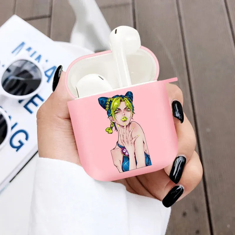 JoJo's Bizarre Adventure Anime Soft Silicone TPU Case for AirPods Pro 1 2 3 Wireless Bluetooth Earphone Box Cover Pink