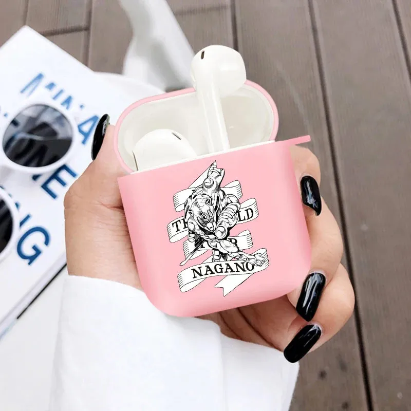 JoJo's Bizarre Adventure Anime Soft Silicone TPU Case for AirPods Pro 1 2 3 Wireless Bluetooth Earphone Box Cover Pink