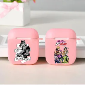 JoJo's Bizarre Adventure Anime Soft Silicone TPU Case for AirPods Pro 1 2 3 Wireless Bluetooth Earphone Box Cover Pink