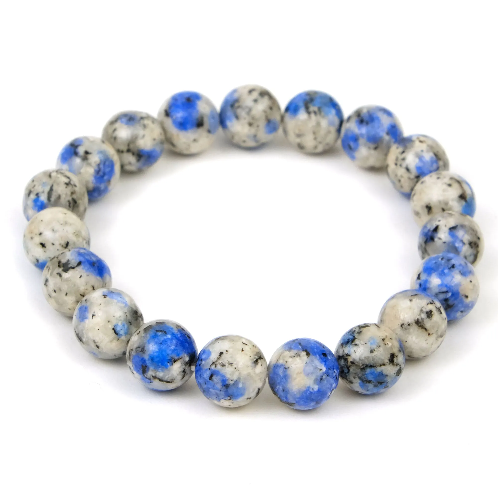 K2 Granite with Azurite Stretch Bracelet 10mm