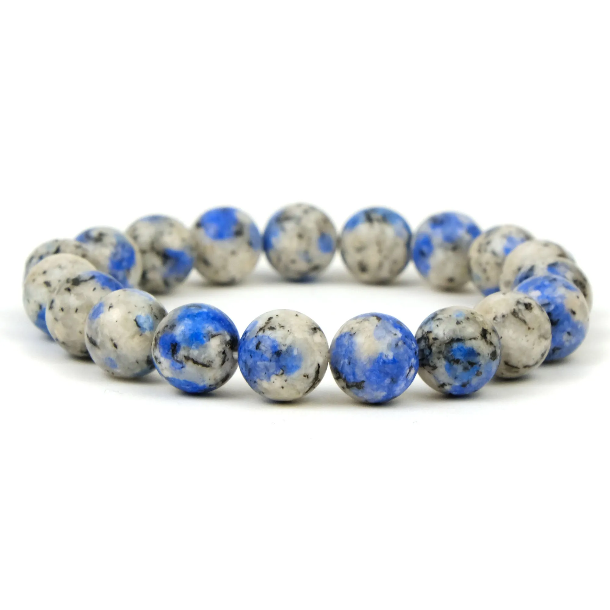 K2 Granite with Azurite Stretch Bracelet 10mm