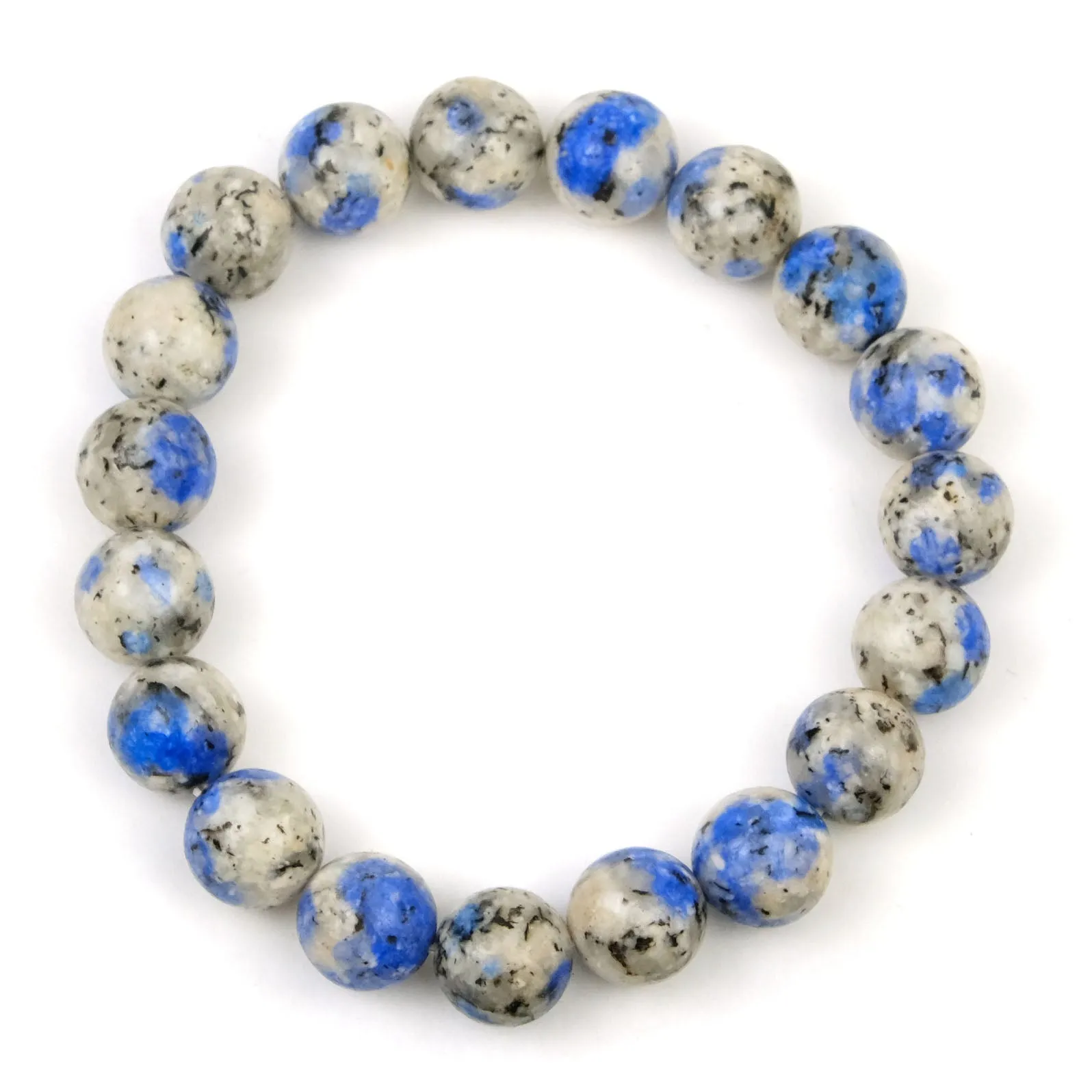 K2 Granite with Azurite Stretch Bracelet 10mm