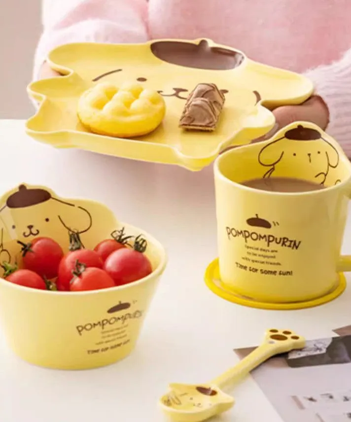 Kawaii Anime Ceramic Cup Bowl And Dish Set PN6066