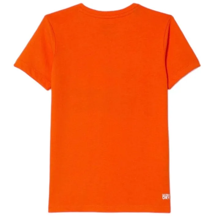 Kids Lacoste Sport Oversized Croc T Shirt (Orange/White) TJ2910-51