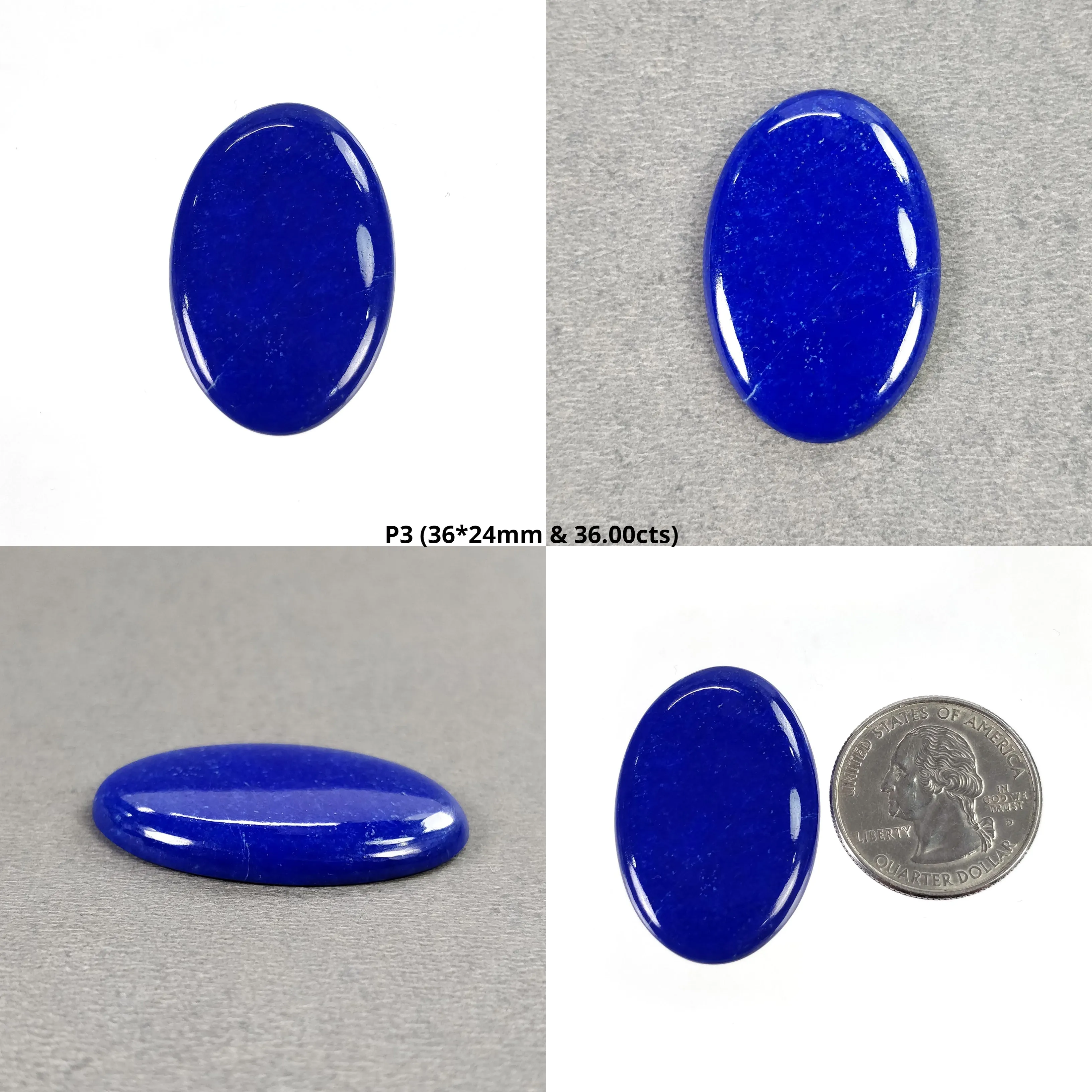 LAPIS LAZULI Gemstone Cabochon : Natural Untreated Blue Lapis Oval Shape 1pc