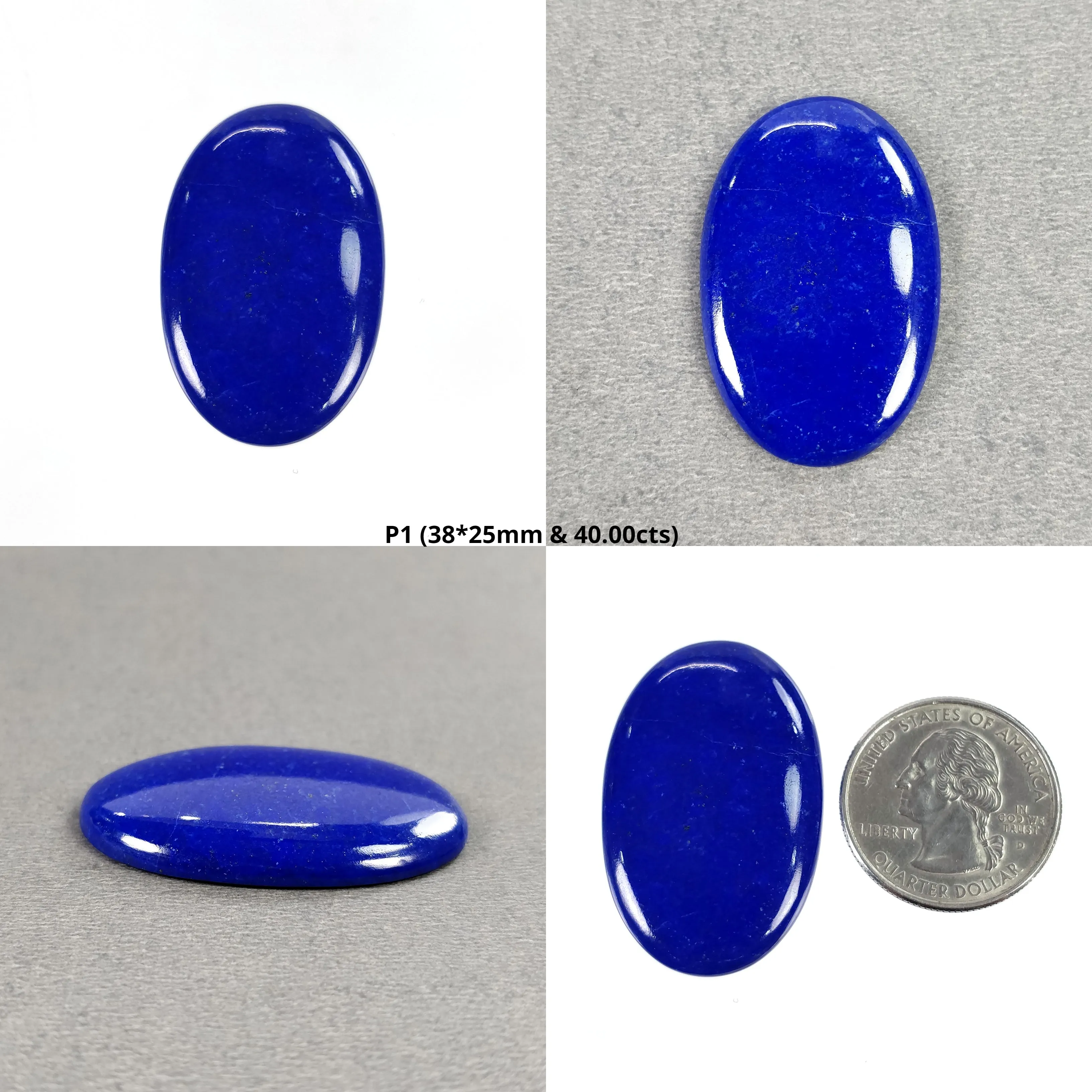 LAPIS LAZULI Gemstone Cabochon : Natural Untreated Blue Lapis Oval Shape 1pc