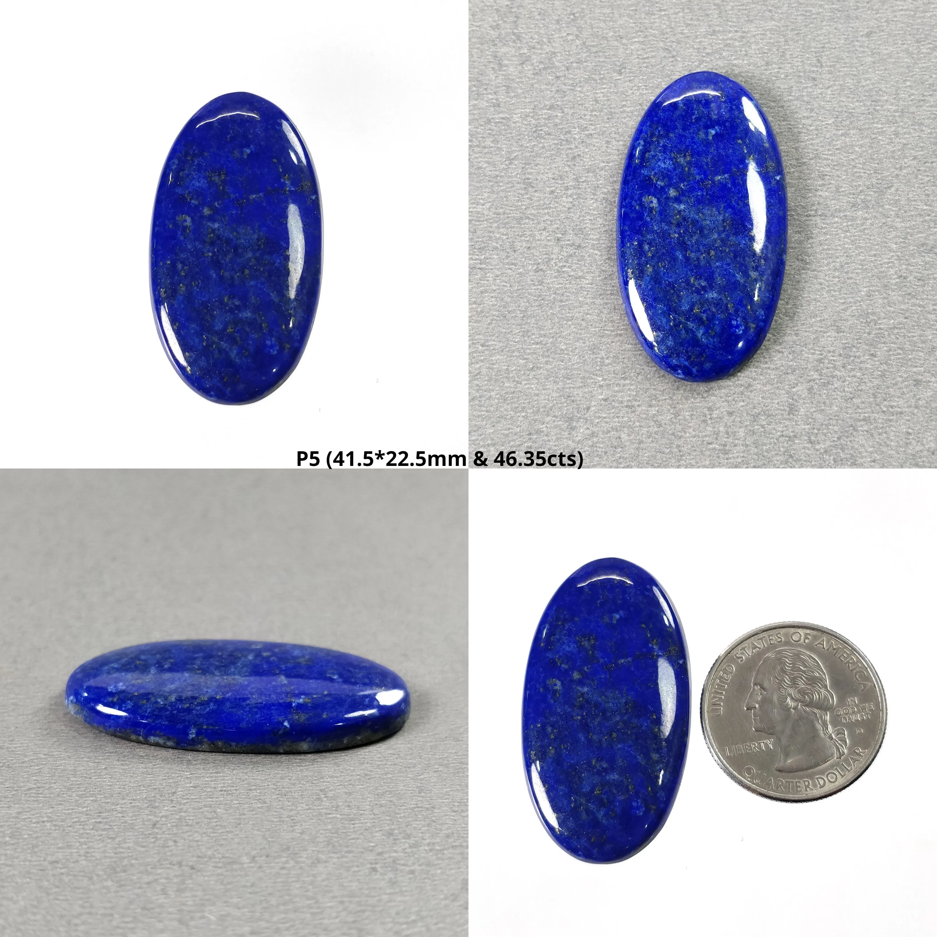 LAPIS LAZULI Gemstone Cabochon : Natural Untreated Blue Lapis Oval Shape 1pc